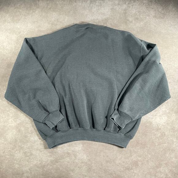 90’s Vintage Russell Athletic Logo Patch Grey Blue Blank Cozy Soft Sweatshirt - Picture 2 of 4
